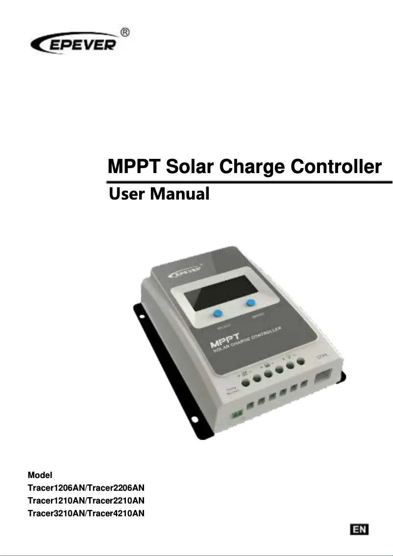 Page n°1 - Manuel utilisateur EPEVER Tracer 1206AN