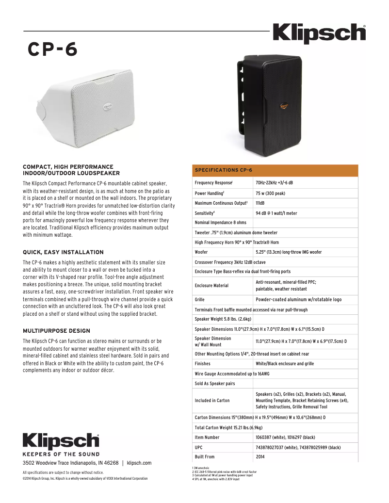 Image de la première page du manuel de l'appareil Compact Performance CP-6