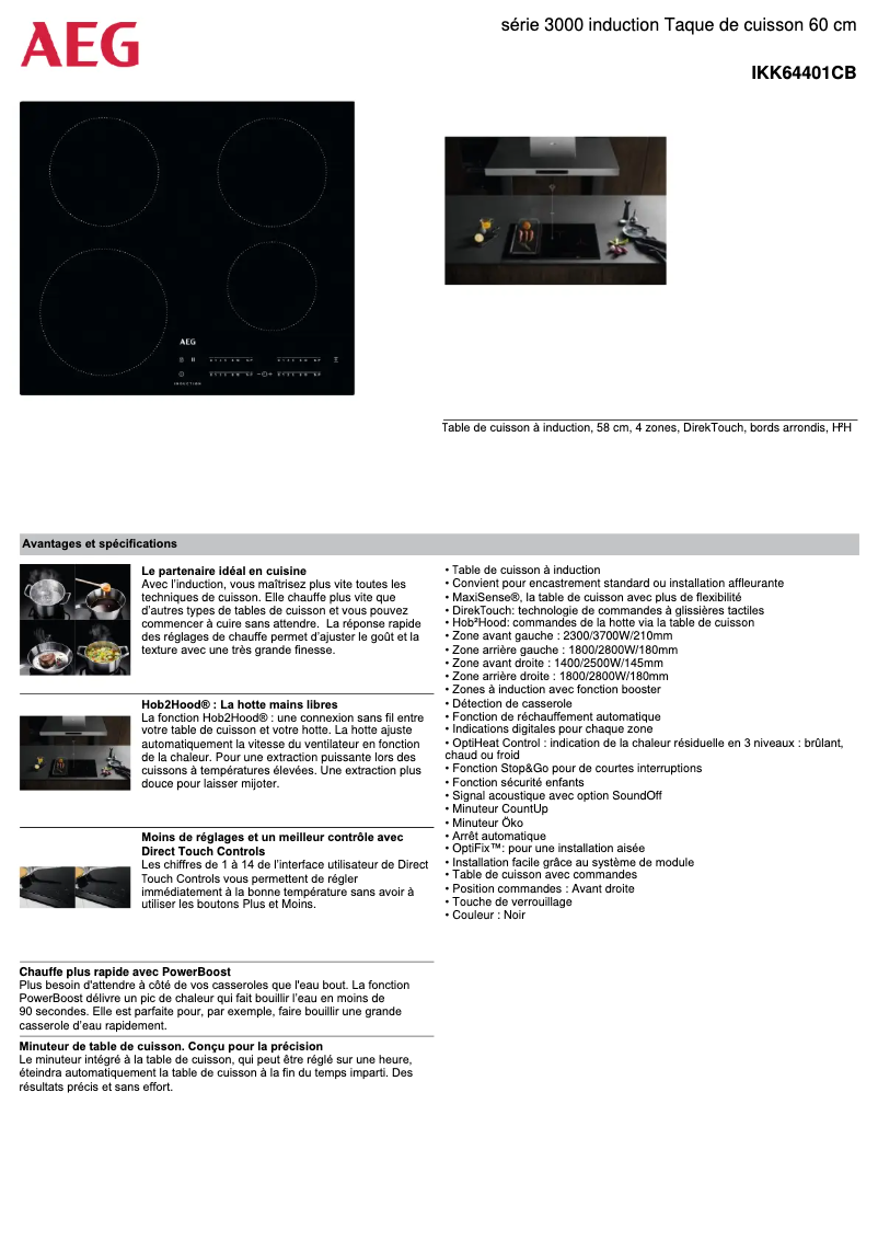 Image de la première page du manuel de l'appareil IKK64401CB