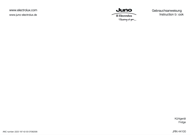 Image de la première page du manuel de l'appareil JRN44100