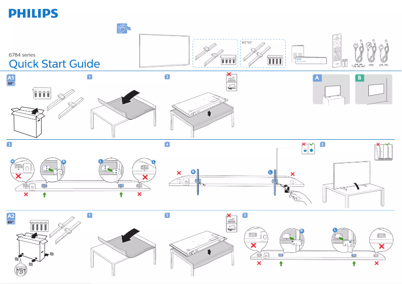 Page 1 de la notice Guide de démarrage rapide Philips 6700 series 55PUT6784