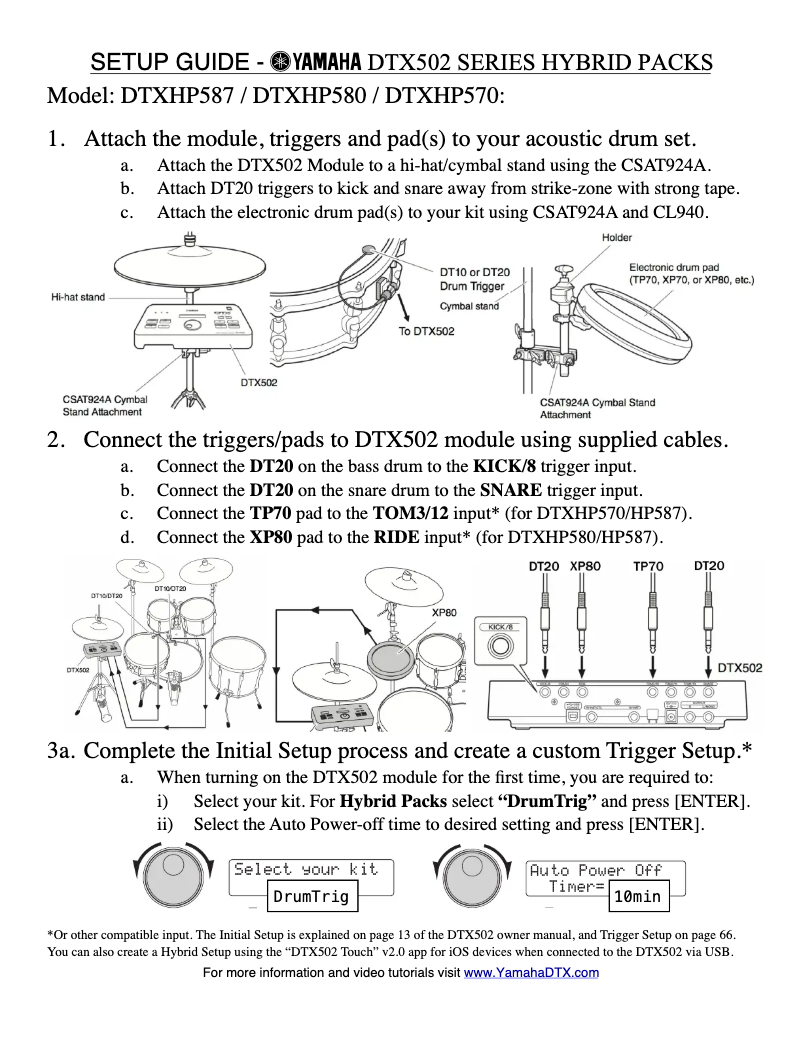 Page n°1 - Manuel utilisateur Yamaha DTXHP570