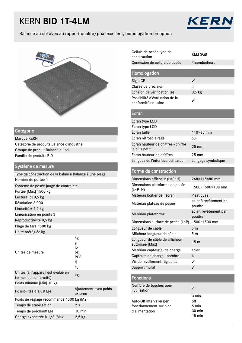 Image de la première page du manuel de l'appareil BID 1T-4LM