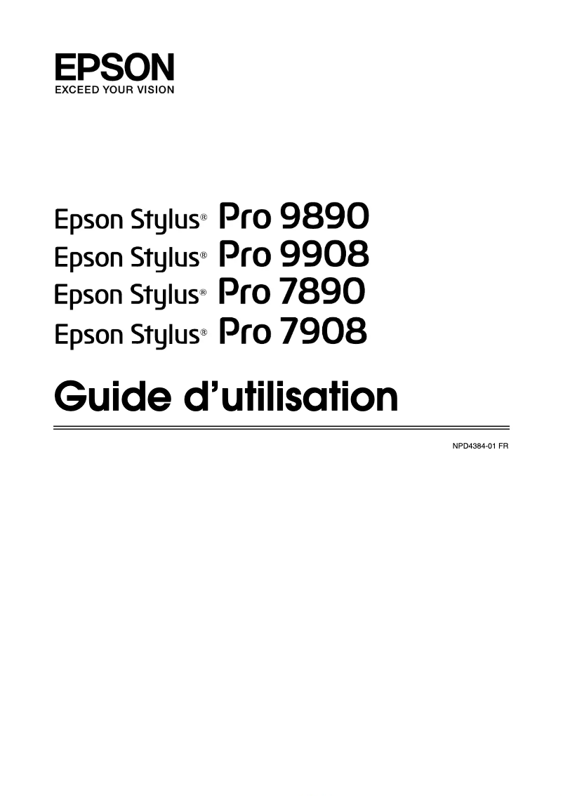 Page n°1 - Manuel utilisateur Epson Stylus Pro 7890