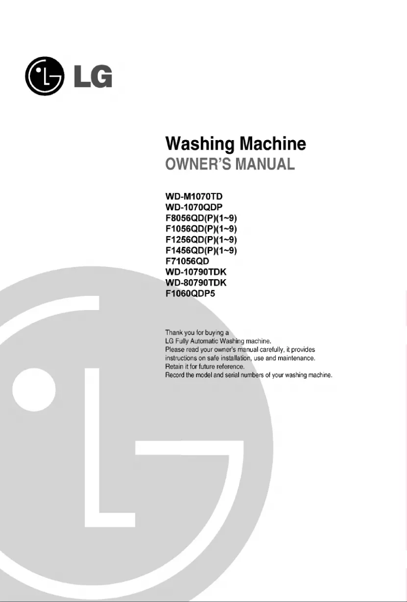 Page n°1 - Manuel utilisateur LG F71056QD