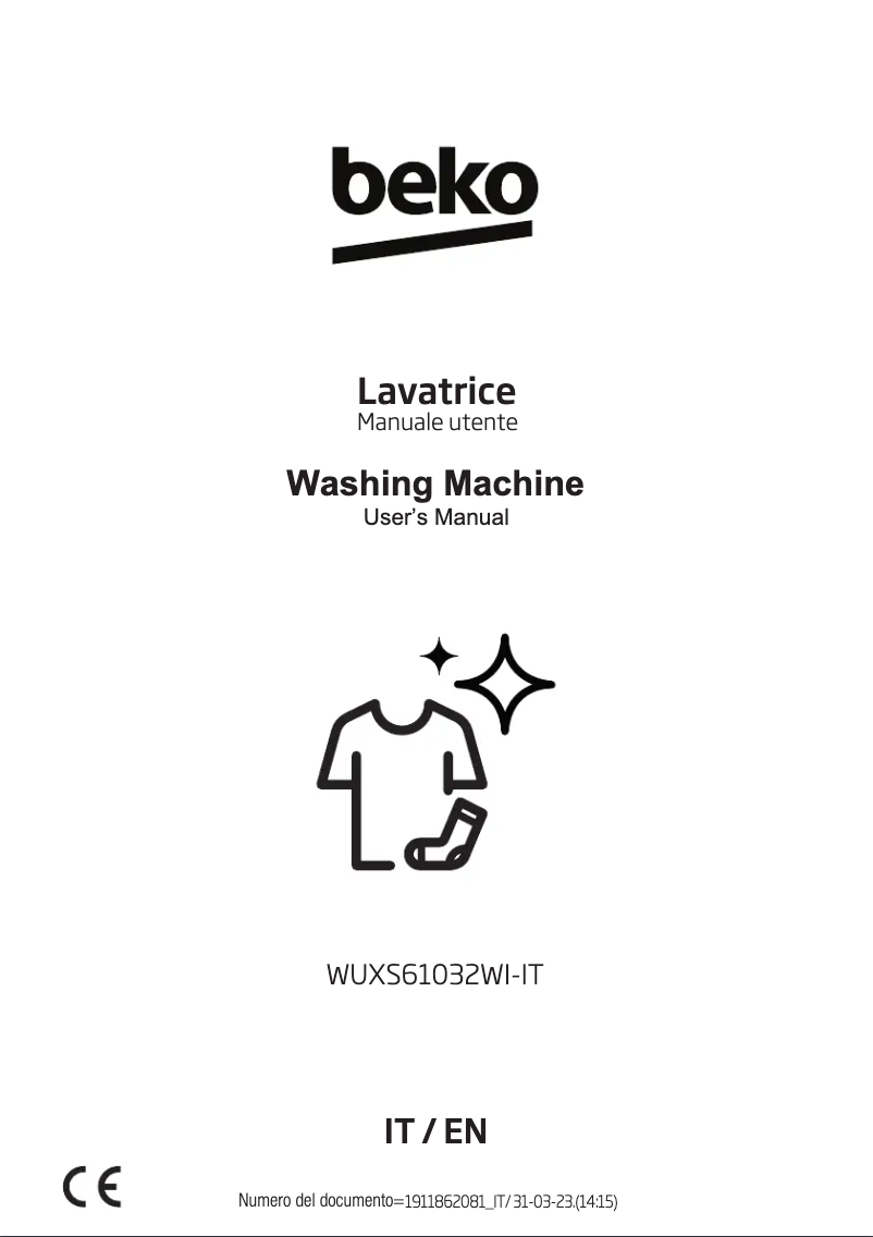 Page 1 de la notice Manuel utilisateur Beko WUXS61032WI-IT