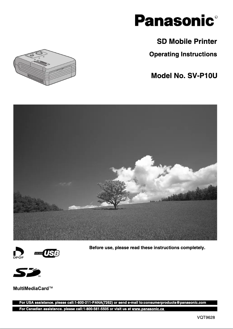 Page 1 de la notice Manuel utilisateur Panasonic NV-MPD5B