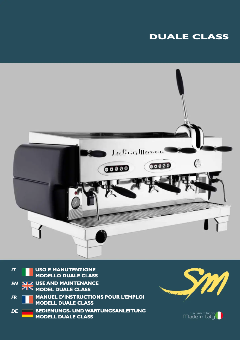 Page 1 de la notice Manuel utilisateur La San Marco Duale Class