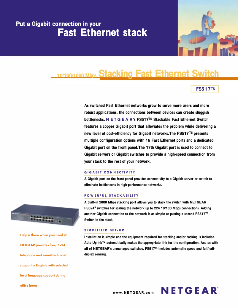 Page n°1 - Manuel utilisateur Netgear FS517TS