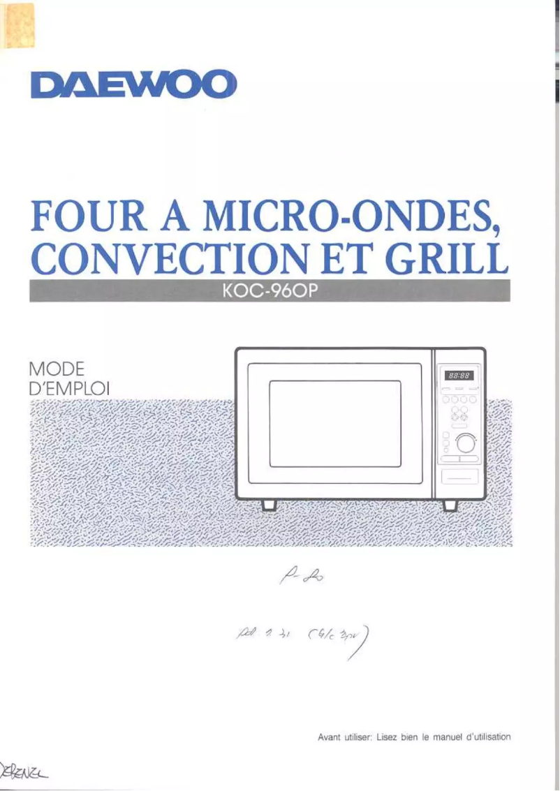 Page n°1 - Manuel utilisateur Daewoo KOC-960P