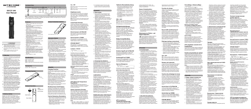 Image de la première page du manuel de l'appareil EDC27 UHi