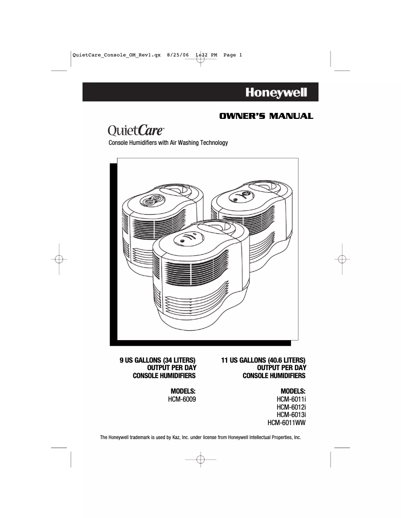 Imagen de la primera página del manual del dispositivo QuietCare HCM-6011i