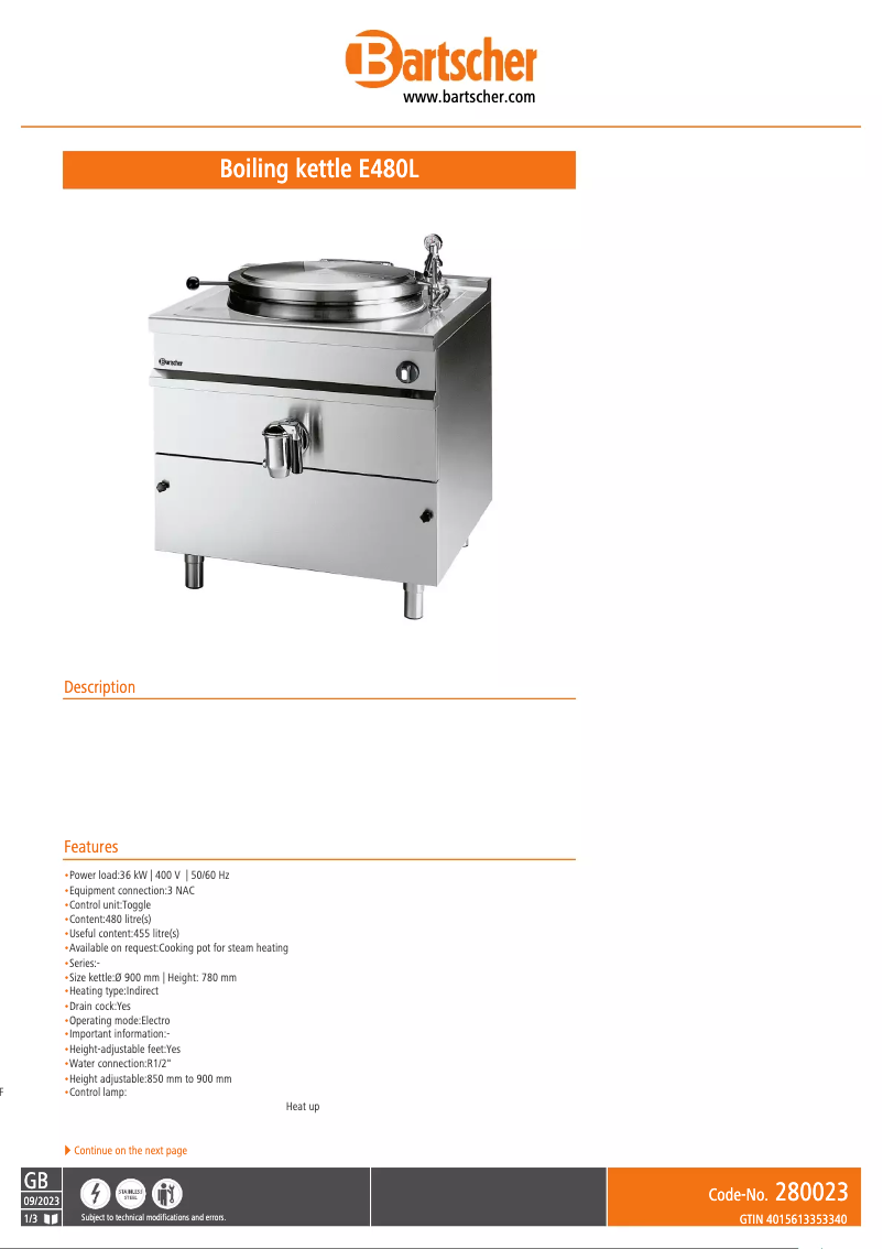 Imagen de la primera página del manual del dispositivo E480L