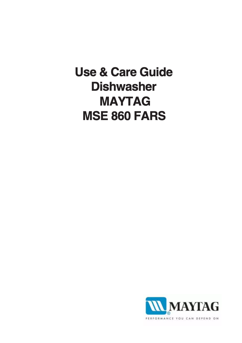Página 1 del manual Manual de usuario Maytag MSE860FARS
