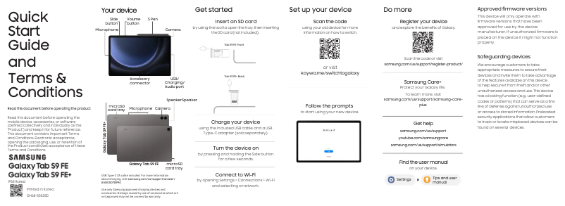 Image de la première page du manuel de l'appareil Galaxy Tab S9