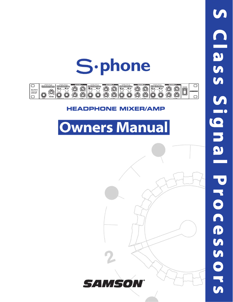 Page 1 de la notice Manuel utilisateur Samson S.phone