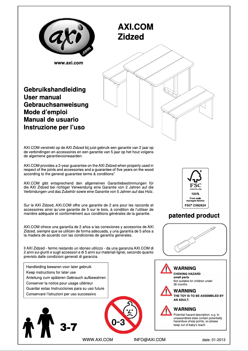 Página 1 del manual Manual de usuario AXI ZidZed