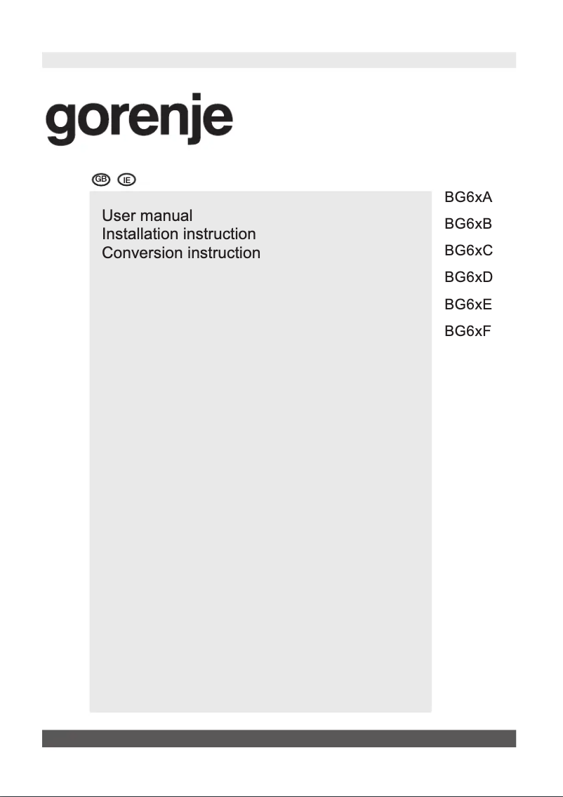 Page n°1 - Mode d'emploi Gorenje G641X