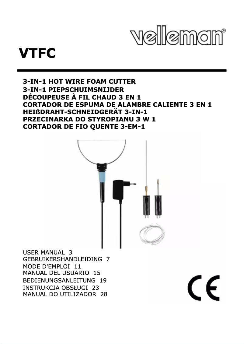 Page 1 de la notice Manuel utilisateur Velleman VTFC
