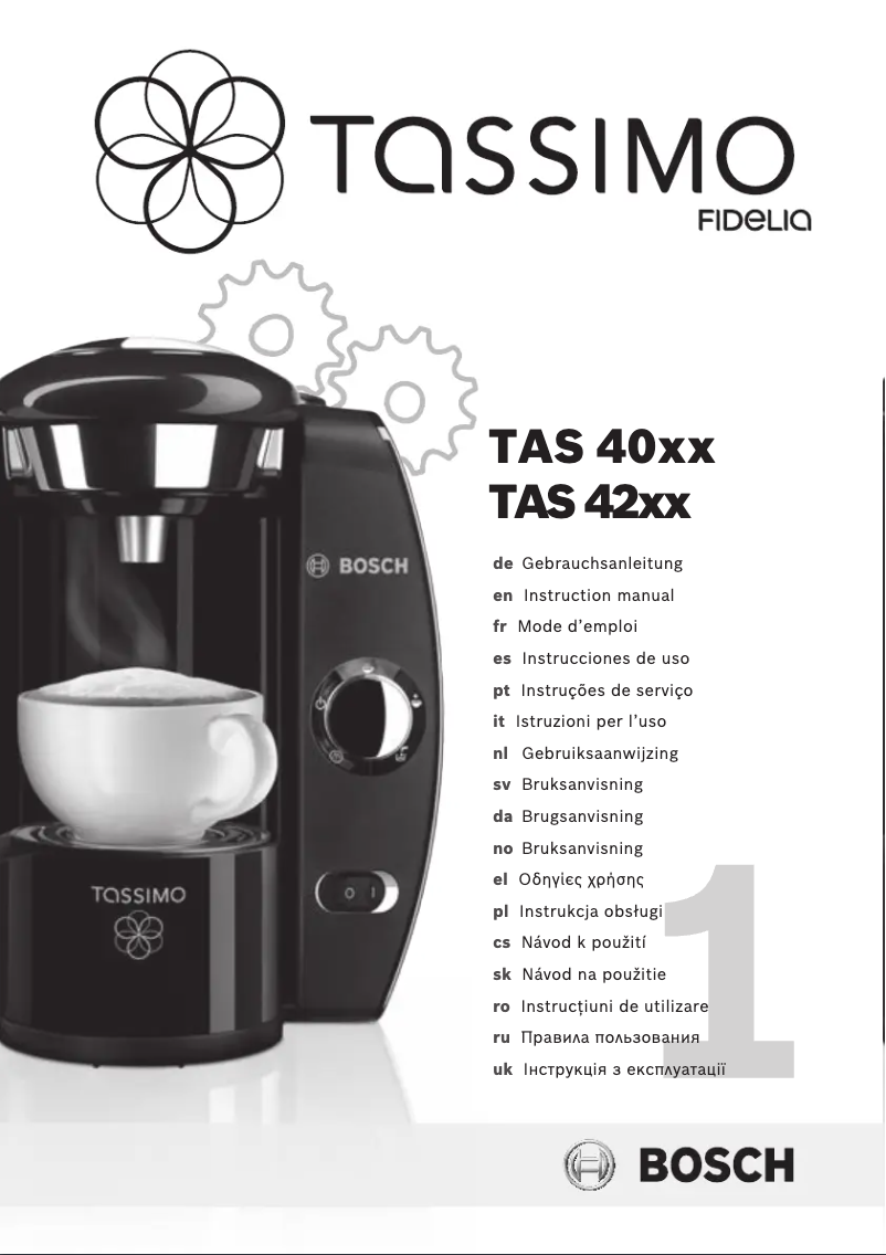 Image de la première page du manuel de l'appareil Tassimo Fidelia TAS4013