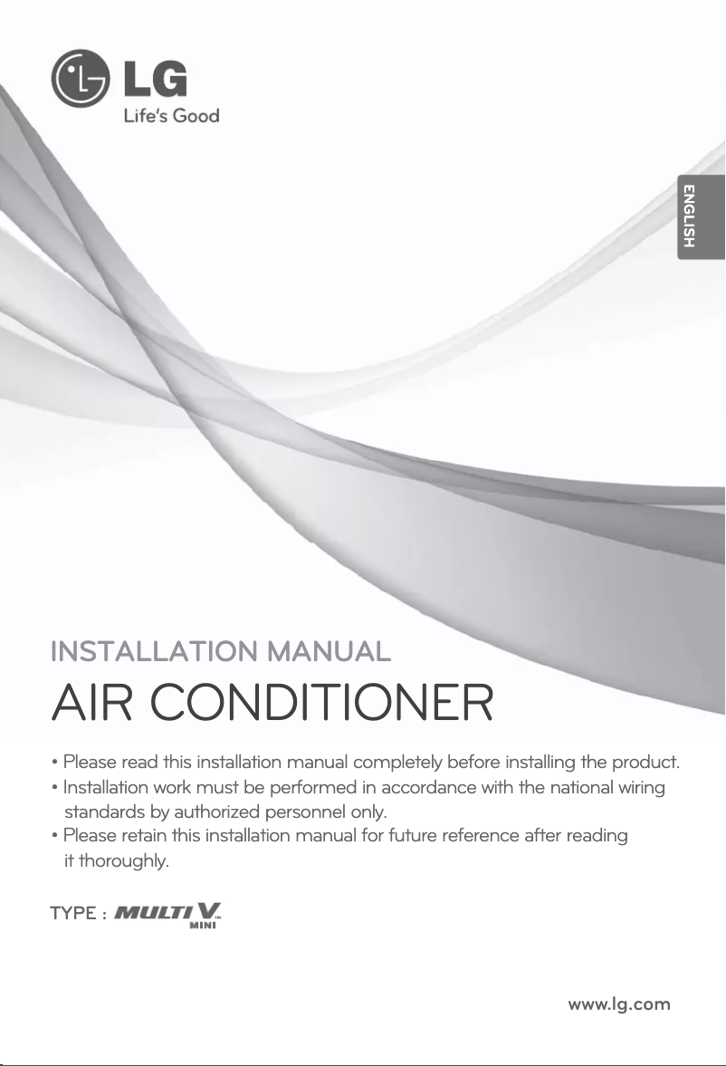 Page 1 de la notice Manuel utilisateur LG MULTI V ARUN40GS2A