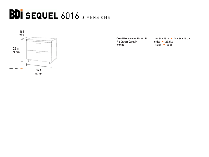 Page 1 de la notice Fiche technique BDI Sequel 6016