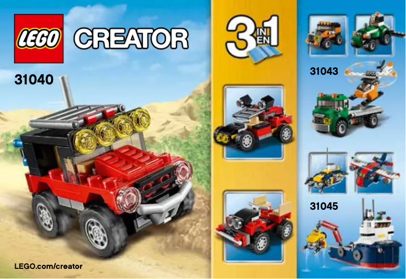 Page n°1 - Manuel utilisateur Lego Creator 3In1 31040