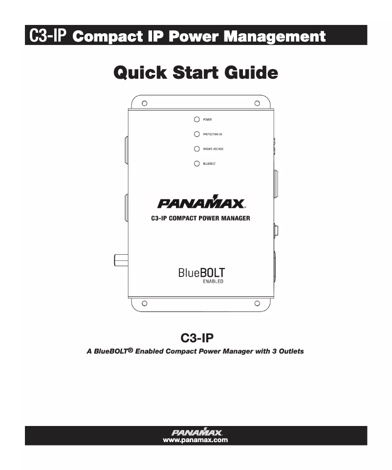 Page 1 de la notice Guide de démarrage rapide Panamax C3-IP