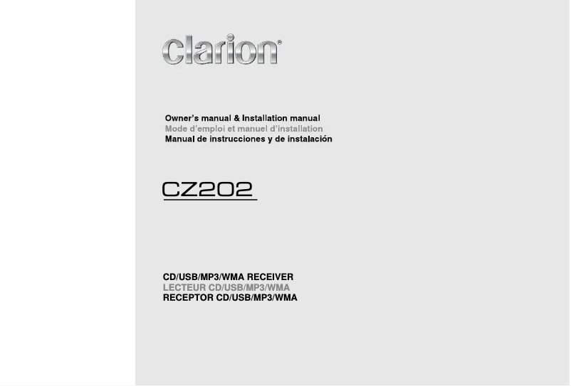 Page n°1 - Manuel utilisateur Clarion CZ202