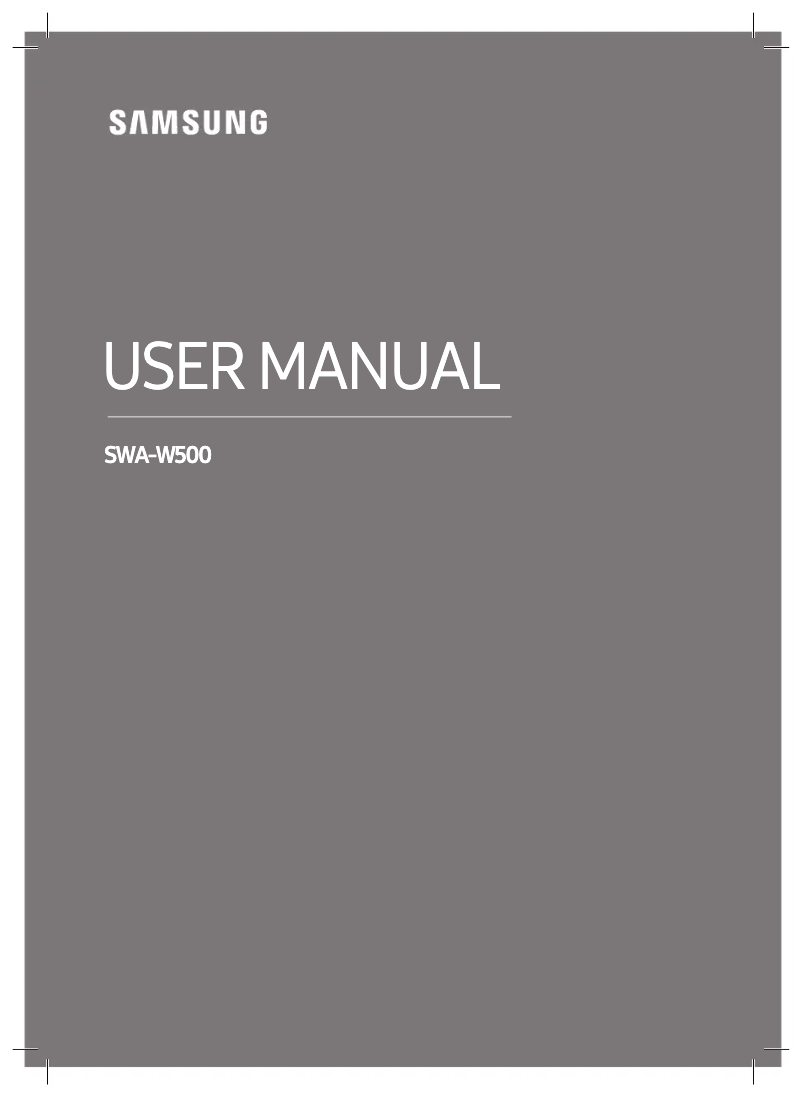 Page 1 de la notice Manuel utilisateur Samsung SWA-W500
