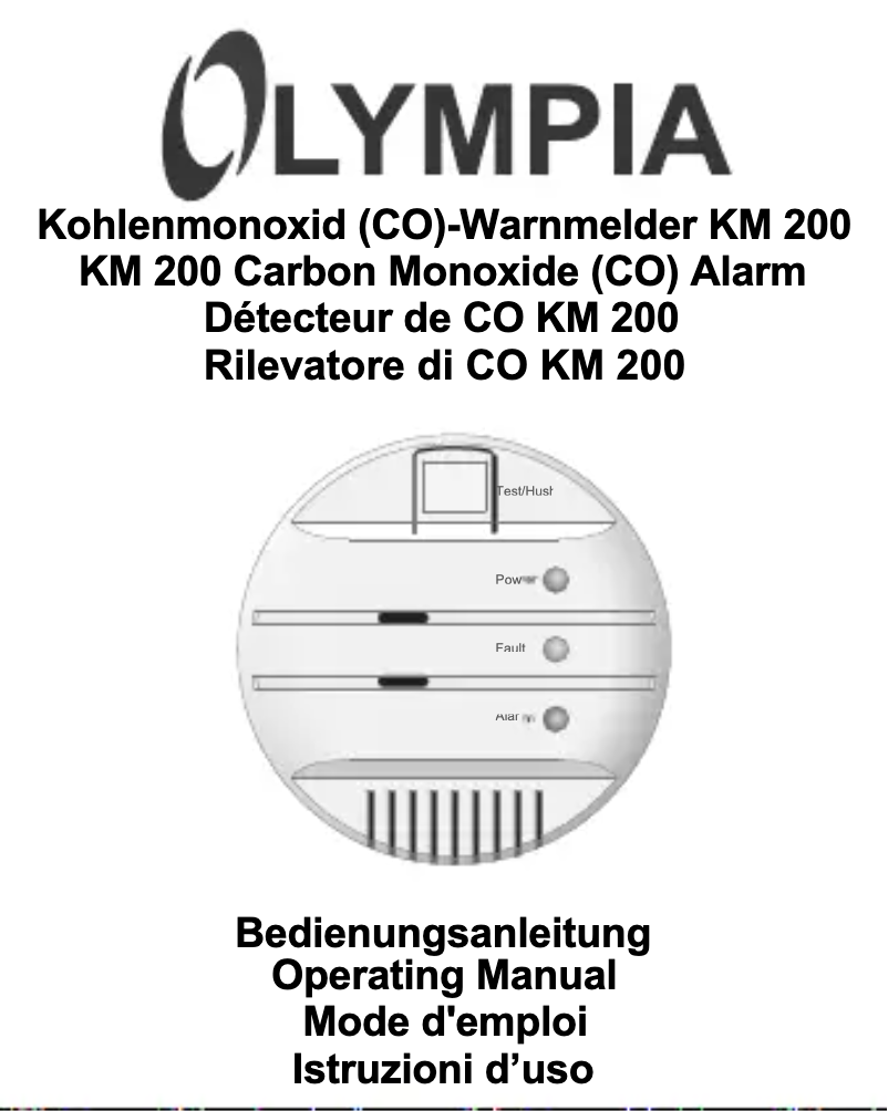 Page n°1 - Manuel utilisateur Olympia KM 200