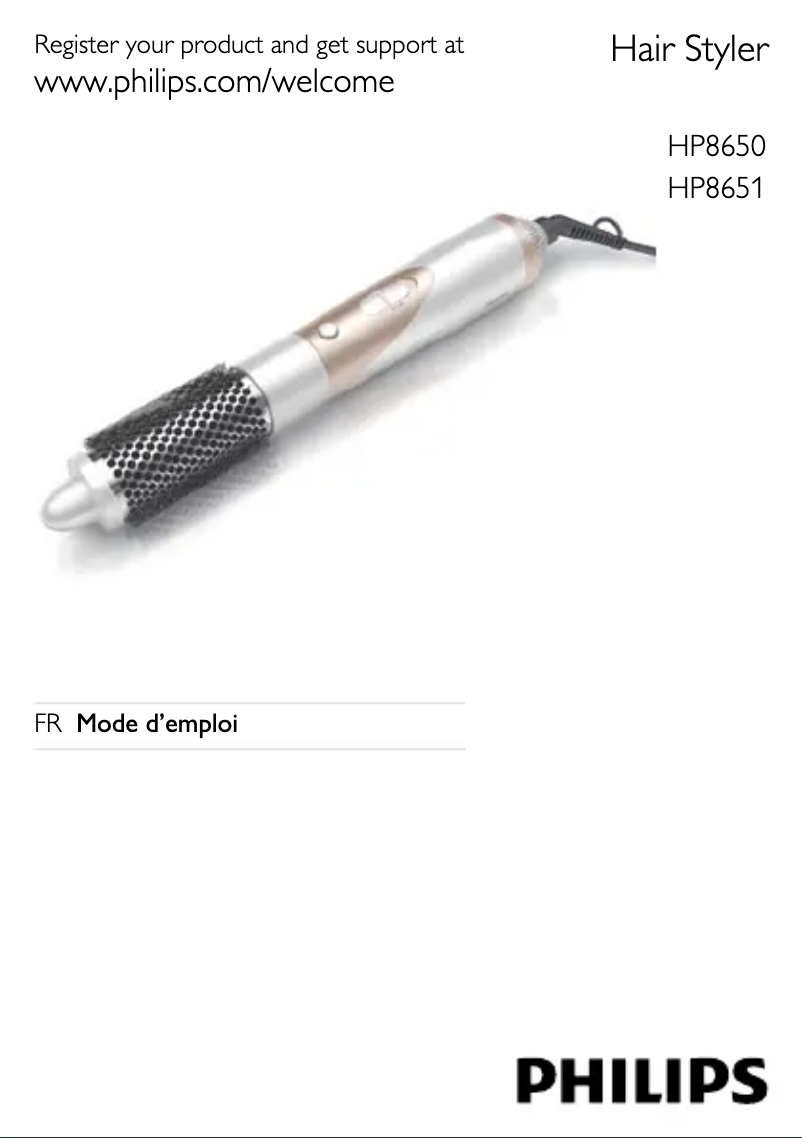 Image de la première page du manuel de l'appareil Airstyler HP8650