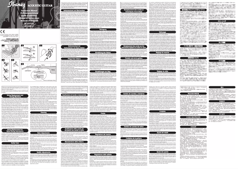 Page 1 de la notice Manuel utilisateur Ibanez Artwood AW400LCE