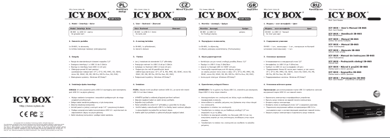 Image de la première page du manuel de l'appareil IB-865