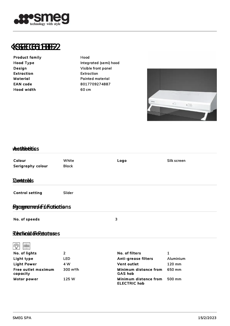 Page 1 de la notice Brochure Smeg KSEC61BE2