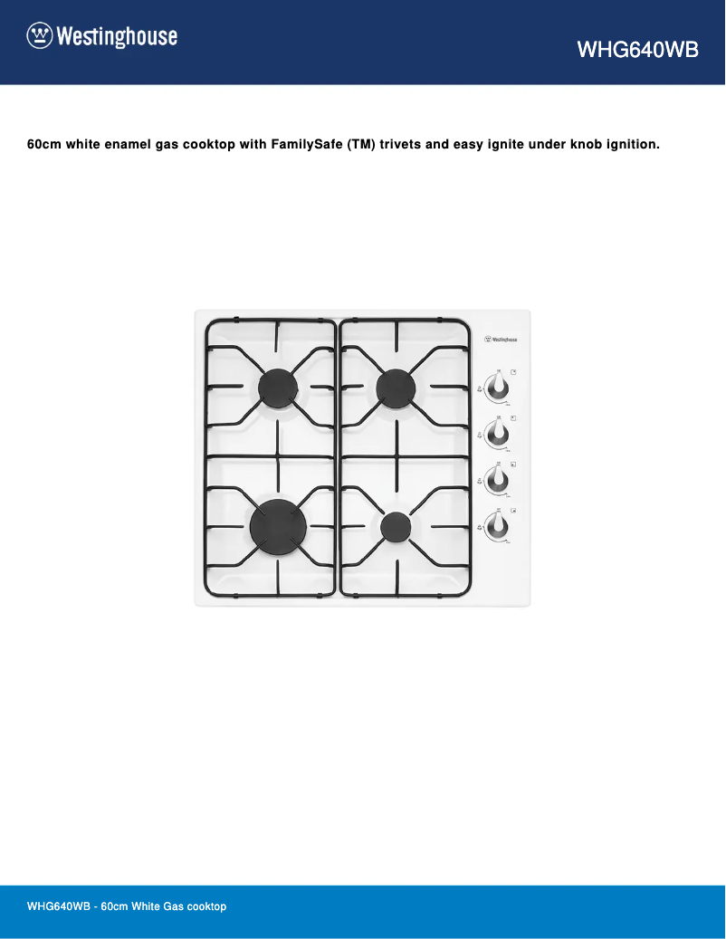 Image de la première page du manuel de l'appareil WHG640WB