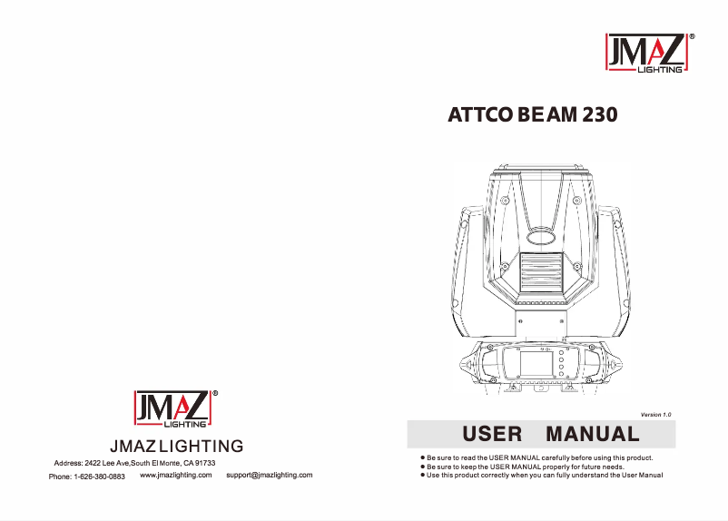 Image de la première page du manuel de l'appareil Attco Beam 230