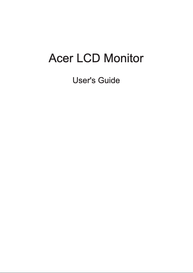 Page n°1 - Manuel utilisateur Acer KA220Q