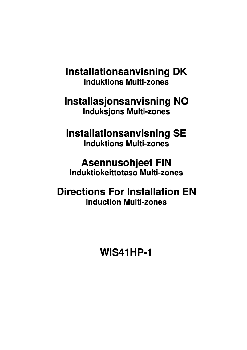 Page n°1 - Manuel utilisateur Witt WIS41HP-1
