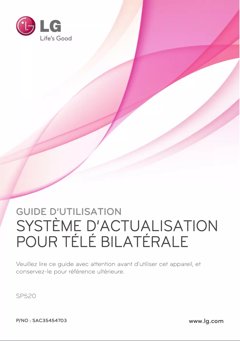 Page 1 de la notice Manuel utilisateur LG SP520