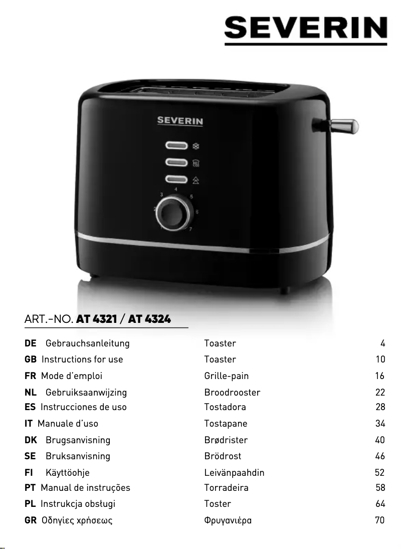 Image de la première page du manuel de l'appareil AT 4321