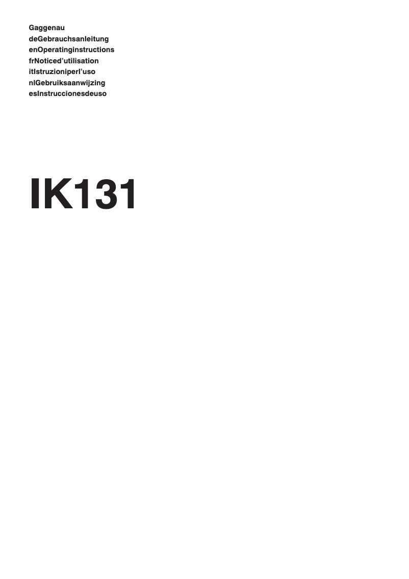 Page 1 de la notice Manuel utilisateur Gaggenau IK 131-114