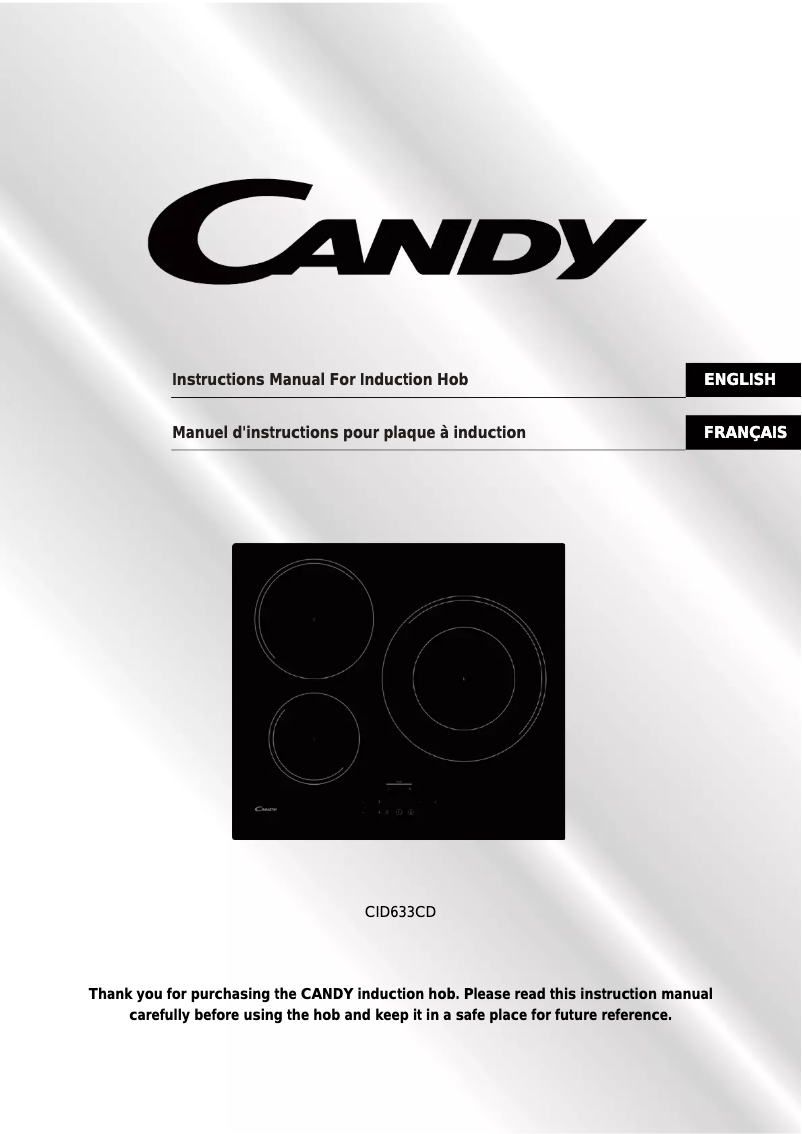 Page n°1 - Manuel utilisateur Candy CID633CD