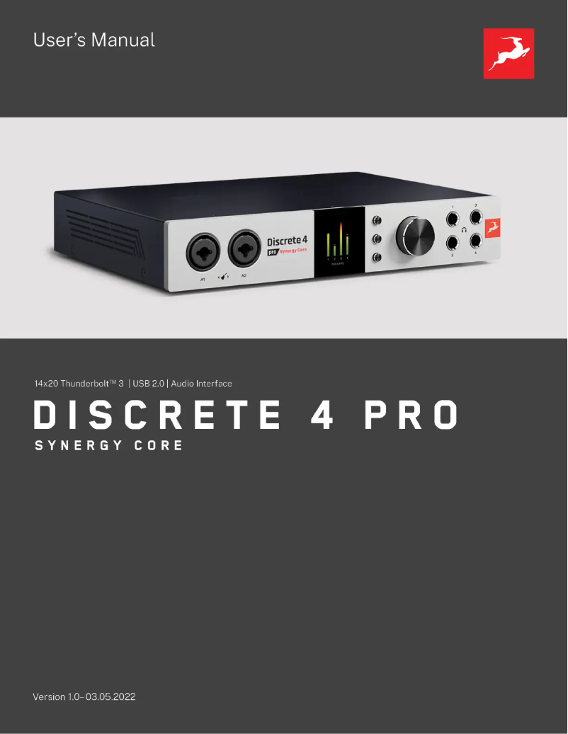 Página 1 del manual Manual de usuario Antelope Audio Discrete 4 Pro