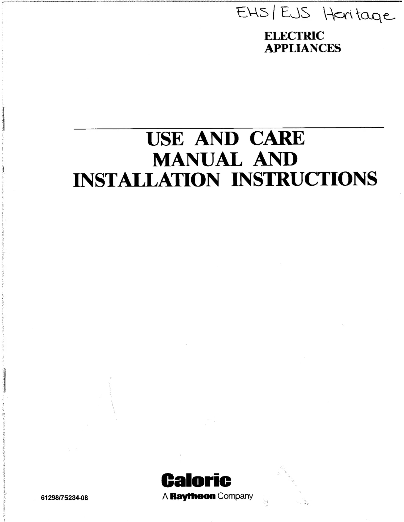Page 1 de la notice Manuel utilisateur Caloric EHS2672L