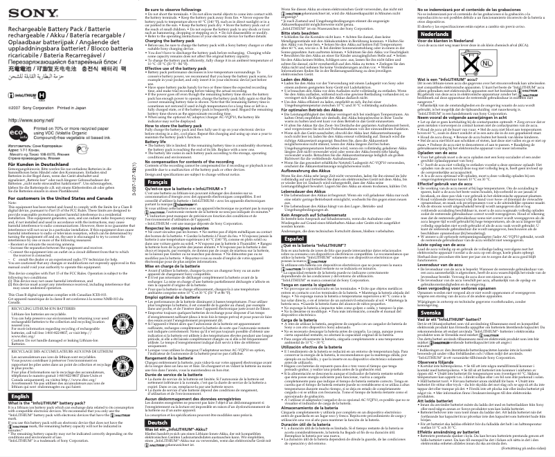 Imagen de la primera página del manual del dispositivo NP-FH50