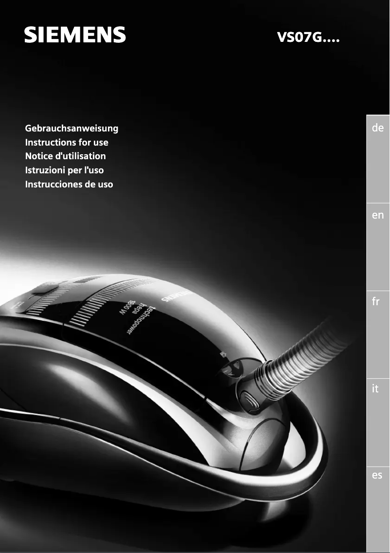 Page n°1 - Manuel utilisateur Siemens VS07G1890