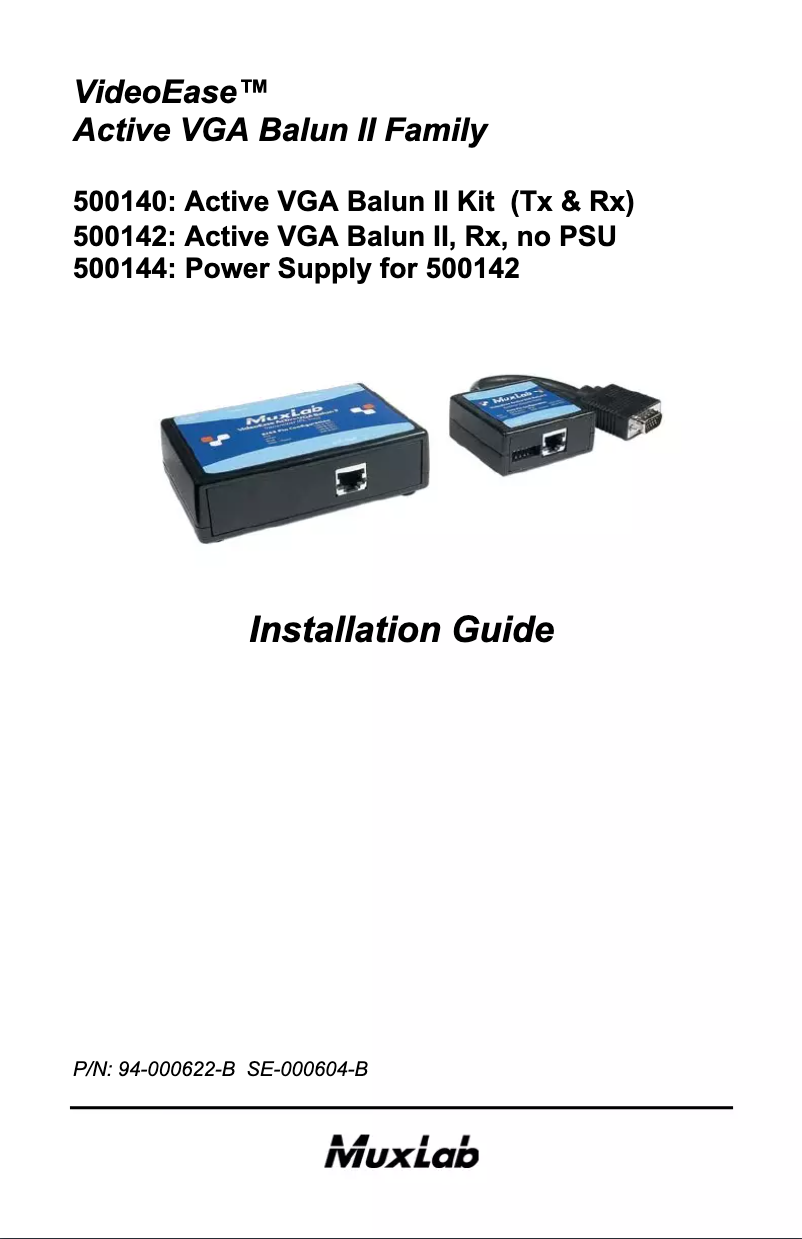 Image de la première page du manuel de l'appareil 500140