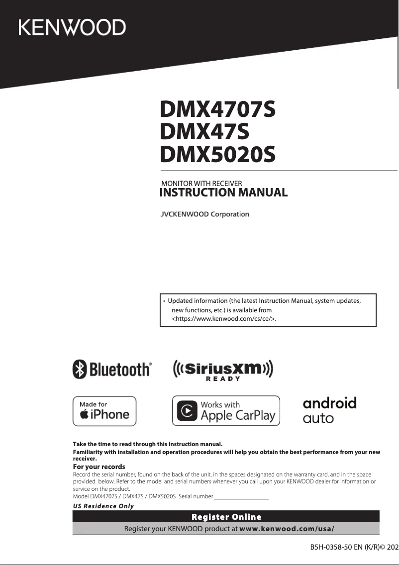 Page 1 de la notice Manuel utilisateur Kenwood DMX-4707S