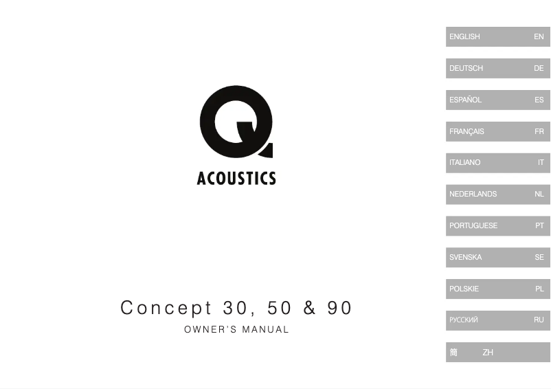 Page 1 de la notice Manuel utilisateur Q Acoustics Concept 30